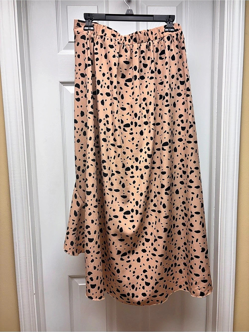 SHEIN Women’s Leopard Cheetah Print High Low Ruffle Maxi Skirt Size Large L